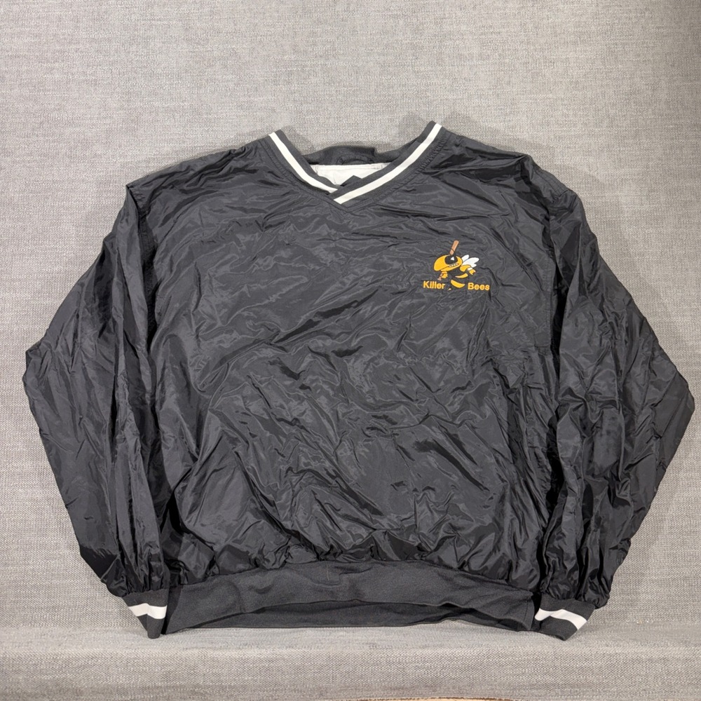 Sport-Tek Windbreaker Pullover Mens L Black Excellent Killer Bees Baseball